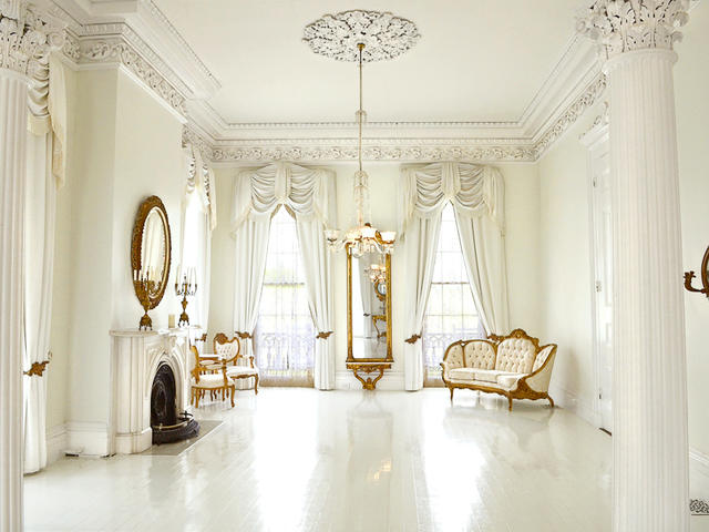 The Mansion's famous White Ballroom
