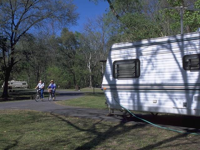 RV camping at St. Bernard State Park. Photo