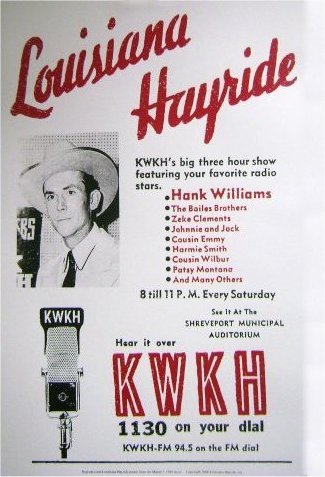 KWKH Radio Station's poster from the Louisiana Hayride.