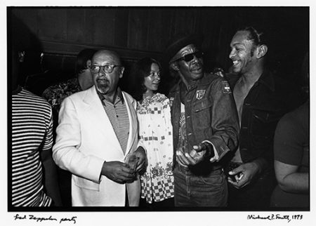 Ahmet Ertegun (1923-2006), Professor Longhair (1918-1980), and George Porter, Jr. (b. 1947) at a party at Sea-Saint Recording Studio. According to the photographer's note, Earl King, Roosevelt Sykes, Eric Clapton, and Bo Dollis were also in attendance. ©The Historic New Orleans Collection, 2007.0103.4.818. Photograph by Michael P. Smith