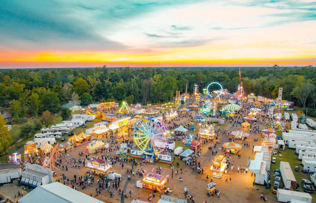 A bird's-eye-view of the Washington Parish Free Fair.