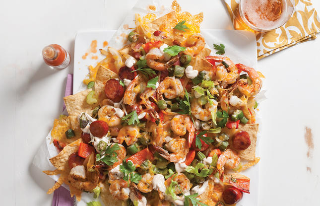 Gumbo Nachos from Louisiana Cookin'
