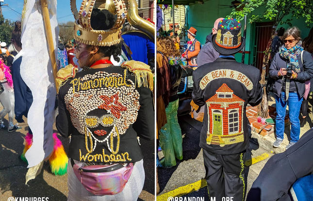 Red Bean Suits in the Red Bean Parade on Lundi Gras in New Orleans