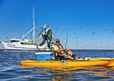 Kayak fishing out of Grand Isle, Louisiana.