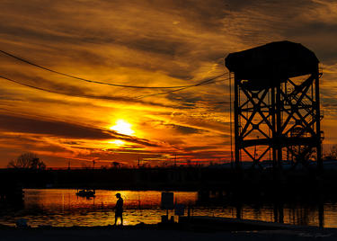 Sunset over Lockport, Louisiana