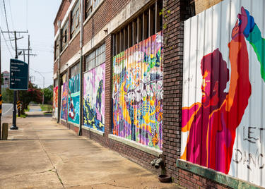 Three vibrant murals decorate downtown Monroe.