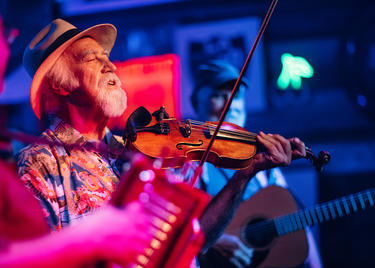 A swamp pop band plays at Blue Moon Saloon.
