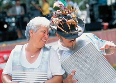 Zydeco musicians play washboards in Louisiana