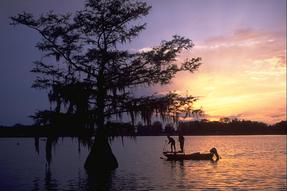 Sunset fishing on Lake Bruin.