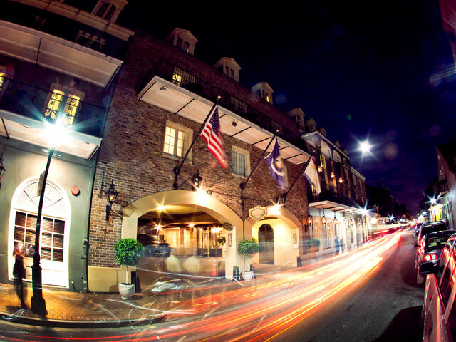 Night shot of Maison Dupuy