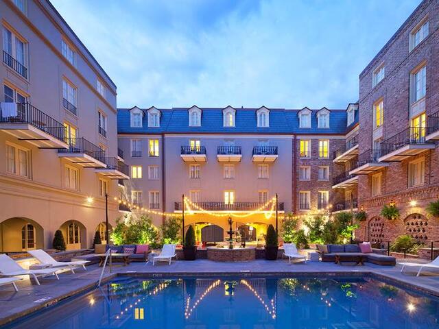 Courtyard & Pool at Dusk