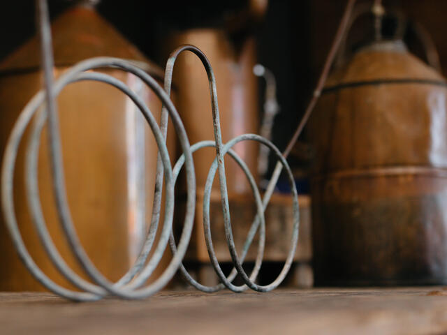 Our copper pot stills were designed after the one our Great Grandmother used to make moonshine on Bayou Terrebonne during Prohibition. Her still is proudly on display in the BTD Tasting Room. Lache Pas La Patate! 