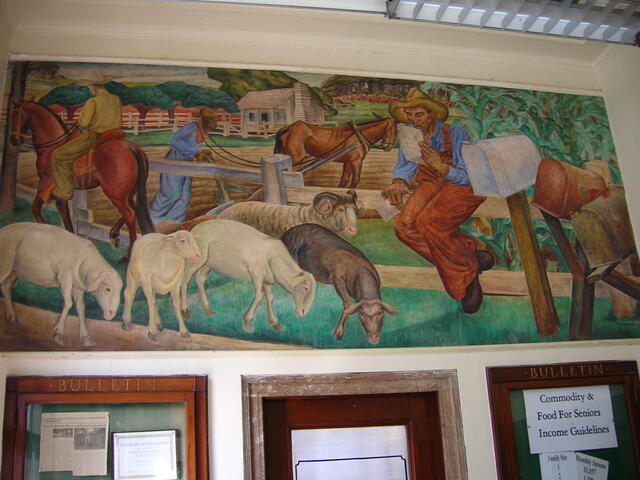 The Old Post Office featuring the W.P.A's Rural Free Delivery Mural
