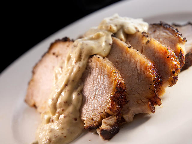 Pork Loin with mustard sauce glaze