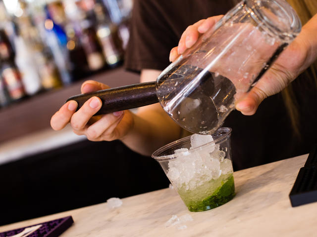 Handcrafted cocktails - try the Satsuma Crush!