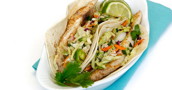 Amberjack Fish Tacos with Zesty Slaw and Avocado Cream ...