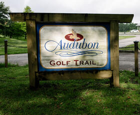 Audubon Golf Trail sign at Atchafalaya Golf Course.