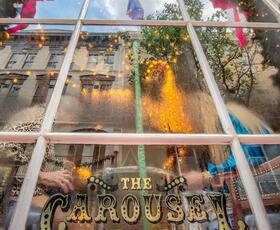 The Carousel Bar, decked with Christmas decorations.