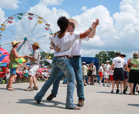 Dancing at Breaux Bridge Crawfish Festival