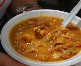 A delicious meal at the Étouffée Festival in Arnaudville, Louisiana.