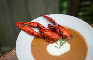 Crawfish bisque from Palmettos Restaurant