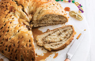 Tasty Slice of Louisiana made Boudin King Cake